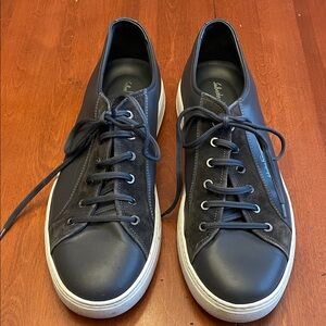 Salvatore Ferragamo Men’s Leather & Suede Sneakers – Size 11 (Made in Italy)
